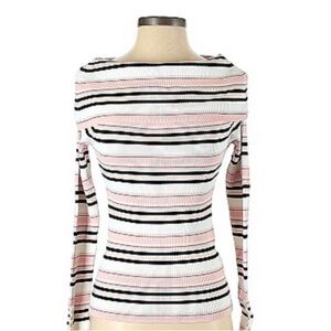 WhiteHouse Black Market Off Shoulder Stripped Sweater- NWOT